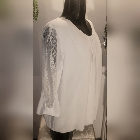 Stella Morgan White Lace Detailed Blouse L - Picture 2 of 8